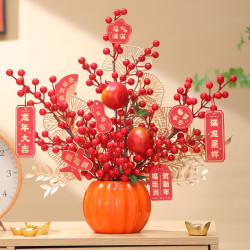 红果桶南瓜福桶乔迁新年之喜新居饰品玄关电视柜摆件