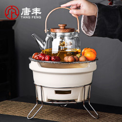 唐丰 围炉煮茶室外土陶烧烤小泥炉家用室内烤茶罐罐茶烧水壶炭火炉