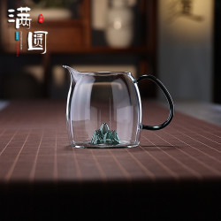 轻奢观山耐热个性手工玻璃公道杯加厚茶具功夫茶海手冲分茶器公杯