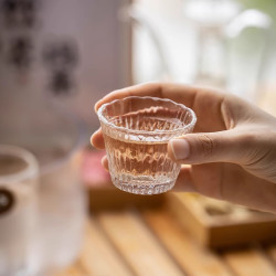 瓷牌茗玻璃茶杯沙粒纹家用功夫茶具个人专用品茗杯主人杯单杯泡茶
