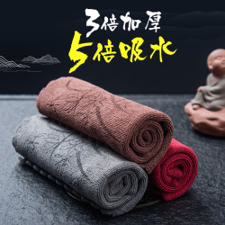 GIANXI 高档茶巾加厚吸水茶布茶桌专用抹布禅意茶道毛巾