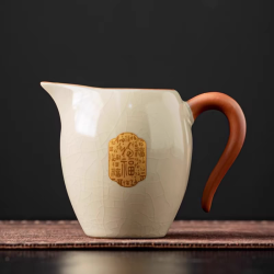 诗墩 汝窑美人公道杯冰裂釉开片可养家用均茶杯分茶海过滤功夫茶具单配