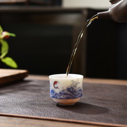 茶杯羊脂玉陶瓷茶道功夫品茗杯简约家用泡茶主人杯单杯茶