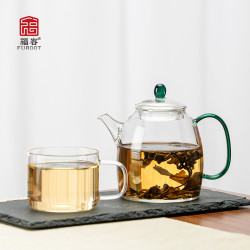 福容 秦钟壶大容量带盖加厚泡茶壶玻璃家用耐热泡壶简约手工煮茶壶