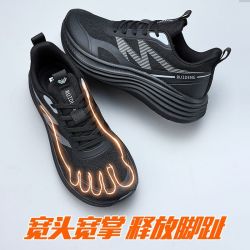 睿登运动鞋男情侣款透气宽掌宽头大码网鞋厚底跑步鞋2026秋季新款