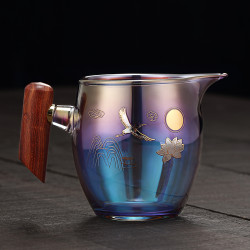 贝彩烧玻璃公道杯炫彩公杯高档茶海分茶器泡茶高级大容量过滤茶具
