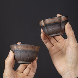 友尚 品茗杯个人古早烧茶杯陶瓷主人杯粗陶高档单杯家用功夫茶具