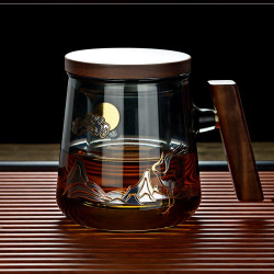 当代 办公室茶杯高档茶具泡茶茶水分离杯杯子办公杯茶水分离茶杯