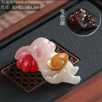 包邮纯手工精品茶宠弥勒佛白菜摆件家居变色茶宠摆件茶桌必备摆件