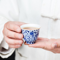 琨德 茶杯陶瓷主人杯单杯小茶碗青花瓷茶杯陶瓷功夫品茗杯复古杯子