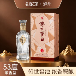 泸州老窖 53度传世窖池浓香型白酒礼盒过节送礼 自喝聚会用酒 53度 500mL 2瓶 2瓶装