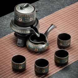 高档懒人自动功夫茶具家用泡茶壶石磨陶瓷冲茶神器喝茶茶杯