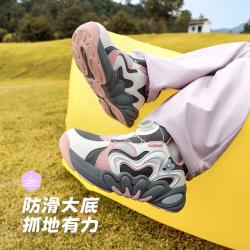 安踏 儿童休闲鞋女童鞋春秋跑步鞋中大童运动鞋旋钮扣