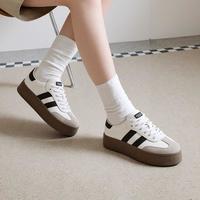 百丽 四季可穿时尚撞色复古厚底德训鞋女款舒适百搭休闲鞋