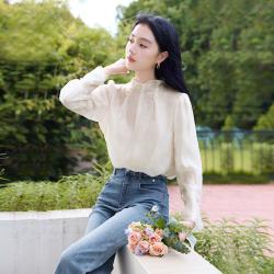 香影 网纱蕾丝 女士衬衫