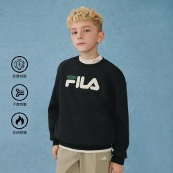 FILA 男女童加绒卫衣舒适休闲儿童百搭圆领套头上衣