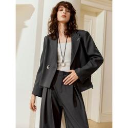 ELLE 法式休闲高质感短款西装春外套秋款商务通勤风气质小西服上衣