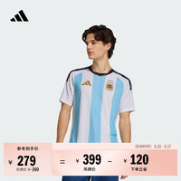 adidas 阿根廷队国家队世界杯主场助威版足球短袖球衣男装