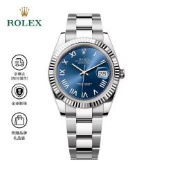 ROLEX 日志型 26年新款 罗马刻度 蓝色 自动机械机芯 100米防水 瑞表