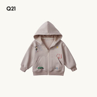 Q21 儿童A类一体绒卫衣套装 燕麦色 上衣 120cm