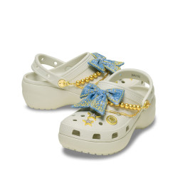 crocs 丹宁蝴蝶 云朵洞洞鞋