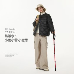 坦博尔 年秋季新款户外无领轻薄羽绒服女短款运动徒步保暖外套