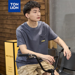 唐狮 夏季新款男印花圆领短袖T恤