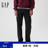 Gap 男女装秋季款复古纯棉宽松直筒牛仔裤简约休闲裤美版514101 水洗黑 29 (170/74A)亚洲码/29X30美码