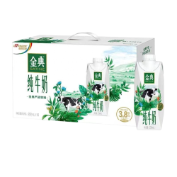 伊利 金典梦幻盖有机纯牛奶/脱脂纯奶250ml*10盒3.8蛋白