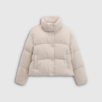 Gap 泡芙系列刺绣logo绒面立领羽绒服