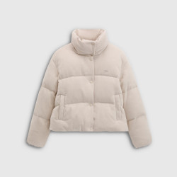 Gap 泡芙系列刺绣logo绒面立领羽绒服