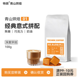 特辰（TECHEN）咖啡豆美式意式拼配中度/深度烘焙 进口咖啡豆云南咖啡豆拼配手冲 青山1号-100g