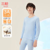 三枪 29487D0 A类纯棉圆领长袖内衣套装 香芋蓝 160