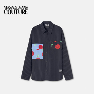 VERSACE JEANS COUTURE 男士Roses条纹外套式衬衫