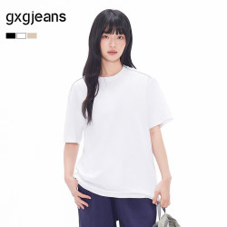 gxgjeans 肩部嵌条 男士短袖T恤