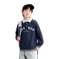 左西 男童Polo领卫衣 藏青色 110cm