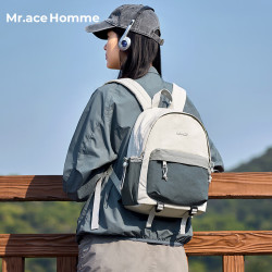 Mr.ace Homme 2026新款大学生书包女高颜值户外旅行徒步双肩包男通勤电脑包12寸
