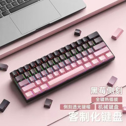 前豹磁轴键盘电竞游戏专用无线三模连接gasket结构客制化侧刻机械键盘 有线61键