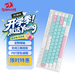 红龙 热插拔 机械键盘  蓝白粉 青轴 RGB