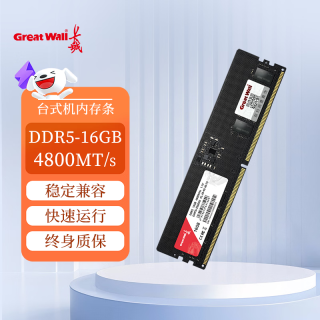 长城 16GB DDR5 4800MT/s 频率 台式机电脑内存条 intel专用条 普条 4800MHz （Intel专用条） 16GB 1条