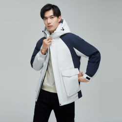雪中飞 男士连帽羽绒服大口袋5019