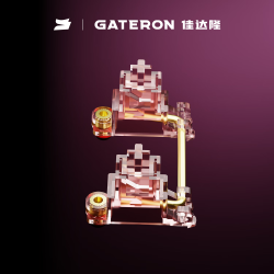 GATERON 新款INK V2PRO卫星轴机械键盘配件倒扣卡扣设计半透黑半透粉pcb板卫星轴 INK V2PRO 全透明款 104键盒装