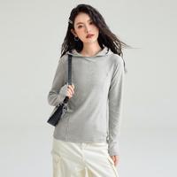 Et Boite 休闲带帽针织衫女2026春款正肩百搭修身显瘦打底衫