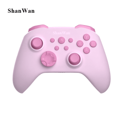 SHANWAN 全面新升级.ShanWan电竞游戏手柄双性扳机三模4档无线蓝牙连接 Q34P樱花粉
