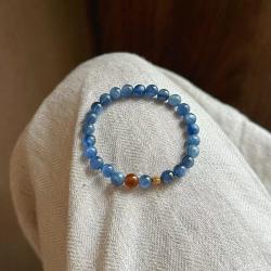 半日逅屿 蓝色晶石串珠手链女轻奢高级感小众百搭手串女时尚 蓝晶石手串-8mm