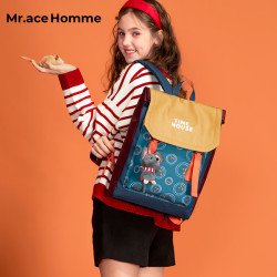 Mr.ace Homme 大学生笔记本电脑背包15寸女大容量上课休闲双肩包男轻便旅行书包