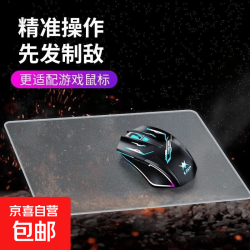 玻璃鼠标垫加大游戏电竞微蚀刻钢化玻璃防水游戏垫电竞fps顺滑防水电脑桌垫防滑夏季冰 经典透明款 200*250