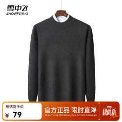 雪中飞 新款纯色时尚简约日常百搭休闲舒适亲肤保暖抗寒毛衣 灰色|8159 L 175/92A