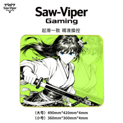 赛蝰-剑姬电竞鼠标垫fps中性二次元顺滑控制型打瓦游戏csgo顺滑 赛蝰-剑姬绿（小号360*300） 4mm