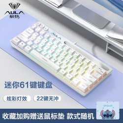 狼蛛 F3061 机械手感 黑色 61键 RGB背光 有线键盘